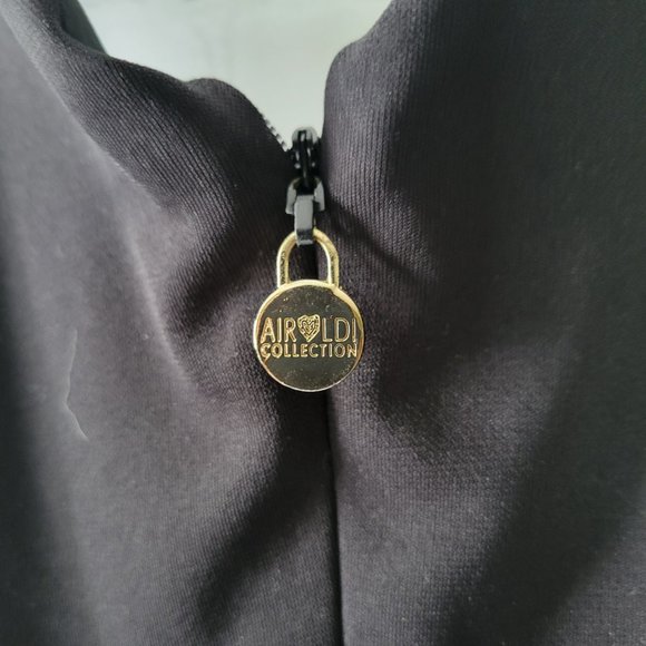 Black asymetric Airoldi dress, zipped up back - Picture 4 of 6